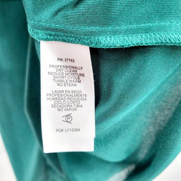 Vtg Laundry Shelli Segal Emerald Green Bodycon Sleeveless Twist Front Dress Sz 6 - Picture 10 of 11